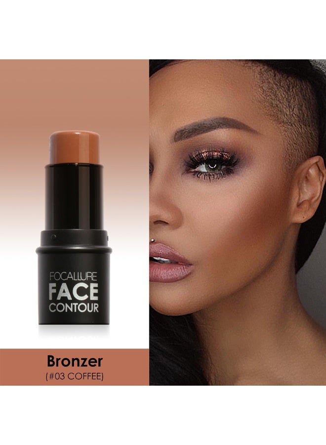 FOCALLURE Cream Contour Stick, Matte Bronzer Stick, Professional Face Shaping & Contouring Stick Makeup, Easy to Apply with Buildable Coverage, Long Lasting & Sweatproof, - Image 4
