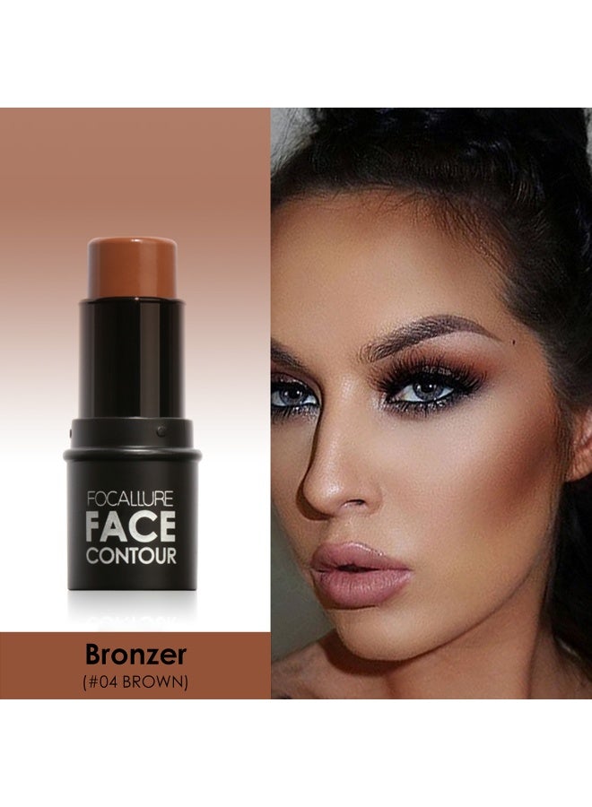 FOCALLURE Cream Contour Stick, Matte Bronzer Stick, Professional Face Shaping & Contouring Stick Makeup, Easy to Apply with Buildable Coverage, Long Lasting & Sweatproof, - Image 5