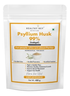 Healthy HealthyHey Nutrition Psyllium Husk 99% - Fibre Support - Pack of 400 gram Powder  - Image 1
