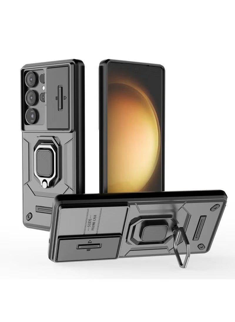X-level - Samsung Galaxy S25 Ultra Cover Case with Slide Camera Cover & Ring Holder,Kickstand Shell Back Cover Scratch-Resistant Shock-Absorbing Protector Accessories Kickstand Stand Magnetic Car Ring Holder Protection - Image 1