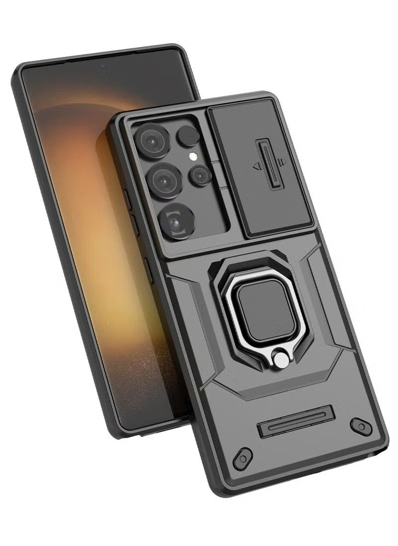 X-level - Samsung Galaxy S25 Ultra Cover Case with Slide Camera Cover & Ring Holder,Kickstand Shell Back Cover Scratch-Resistant Shock-Absorbing Protector Accessories Kickstand Stand Magnetic Car Ring Holder Protection - Image 1