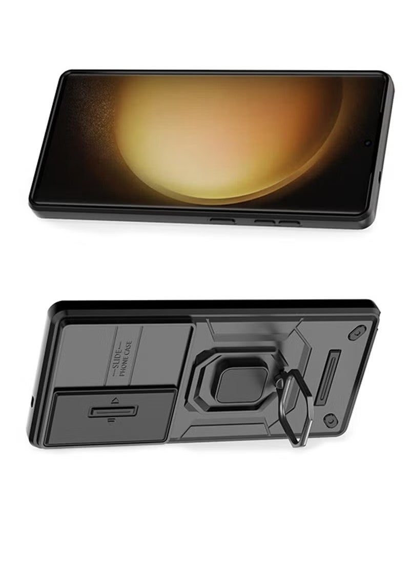 X-level - Samsung Galaxy S25 Ultra Cover Case with Slide Camera Cover & Ring Holder,Kickstand Shell Back Cover Scratch-Resistant Shock-Absorbing Protector Accessories Kickstand Stand Magnetic Car Ring Holder Protection - Image 1