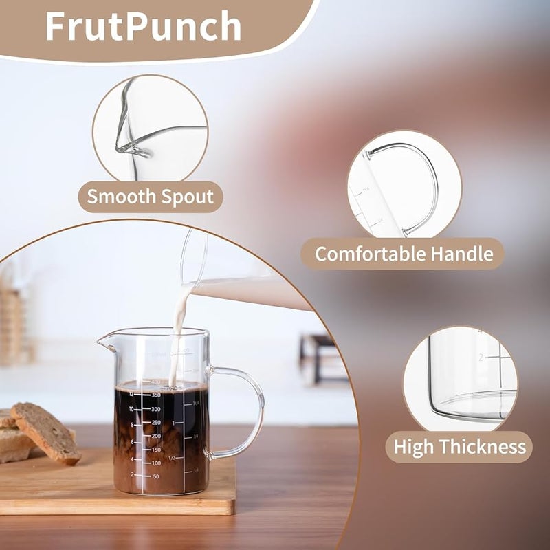 FrutPunch Glass Measuring Cup, 500ML (18OZ, 2 Cups), with Three Scales and V-Shaped Mouth Measuring Cup, High Borosilicate Glass Liquid Measuring Cups, Suitable for Kitchen and Restaurant. - Image 5