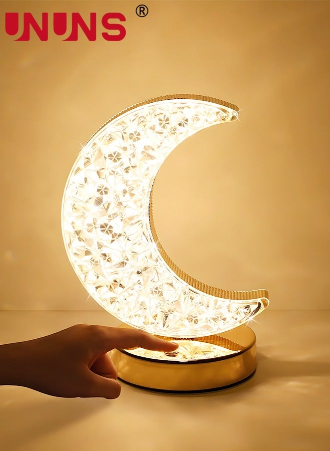 UNUNS Led Moon Lamp,Cordless Rechargeable Stepless Dimmable Touch Nightstand Light With 3 Colors Modes For Girls Room,Bedroom And Ramadan Decor - Image 5