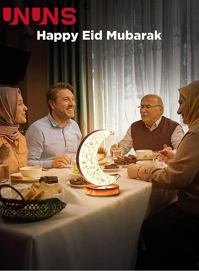 UNUNS Led Moon Lamp,Cordless Rechargeable Stepless Dimmable Touch Nightstand Light With 3 Colors Modes For Girls Room,Bedroom And Ramadan Decor - Image 4