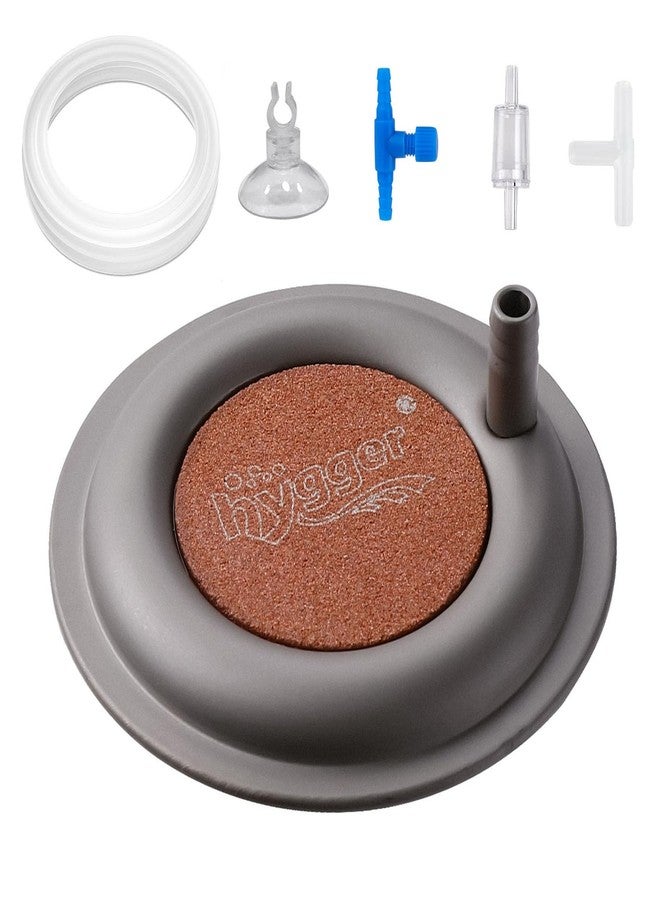 hygger Aquarium Air Stone, 2.6 Inch Nano Air Stone Makes Super Tiny Bubbles, Ultra Quiet Dissolved Oxygen Diffuser Small Airstone with Stainless Steel Base for Aquarium, Fish Tank & Hydroponic, Round - Image 1