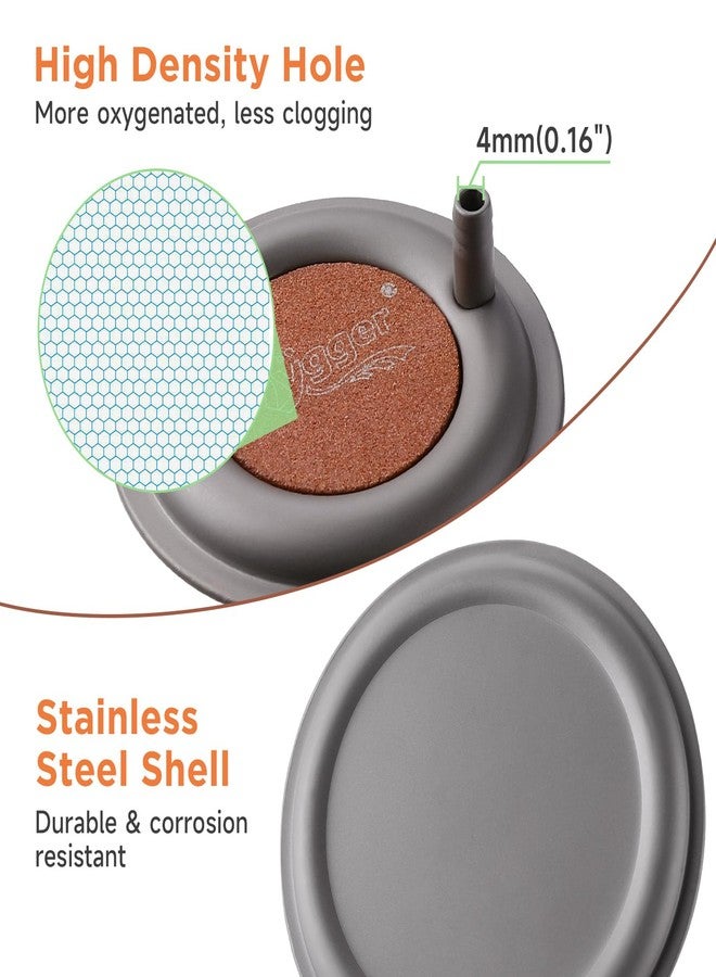 hygger Aquarium Air Stone, 2.6 Inch Nano Air Stone Makes Super Tiny Bubbles, Ultra Quiet Dissolved Oxygen Diffuser Small Airstone with Stainless Steel Base for Aquarium, Fish Tank & Hydroponic, Round - Image 2