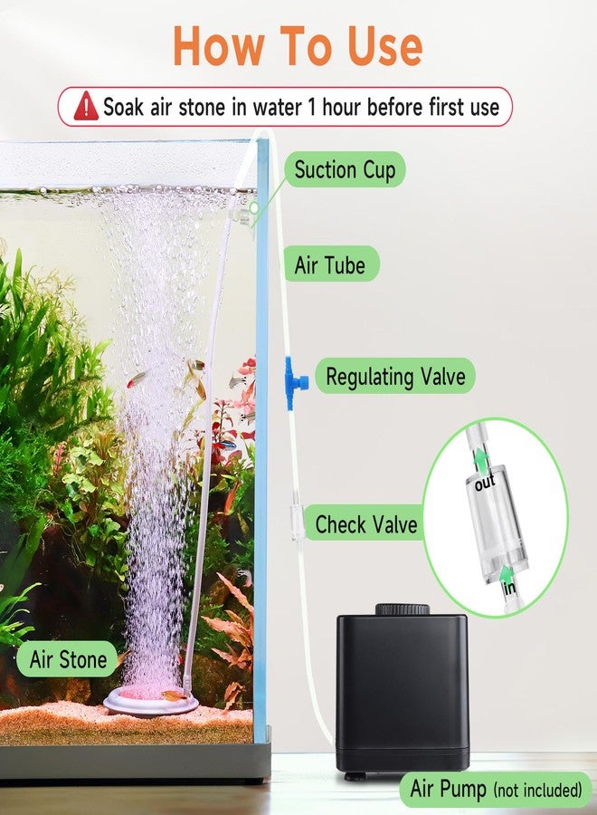 hygger Aquarium Air Stone, 2.6 Inch Nano Air Stone Makes Super Tiny Bubbles, Ultra Quiet Dissolved Oxygen Diffuser Small Airstone with Stainless Steel Base for Aquarium, Fish Tank & Hydroponic, Round - Image 4