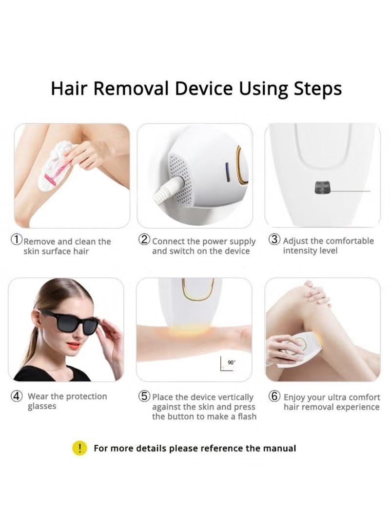 Laser Hair Removal IPL Epilators Device 500000 Flashes Epilators Hair Removal Machine Women Shaving Home Use Painless Body Shaver (Black) - Image 2