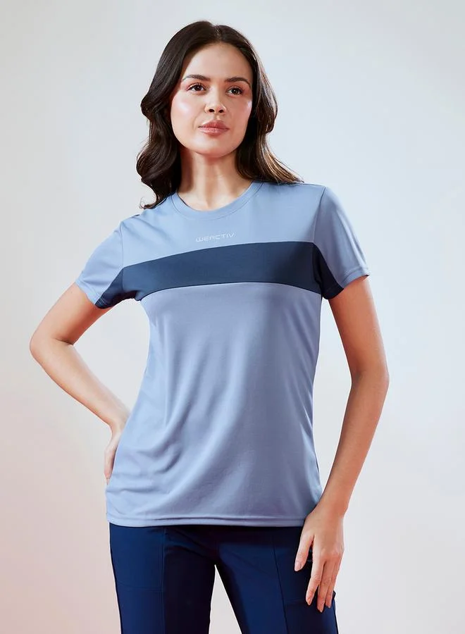 Technosport Technosport Color Block Crew Neck Short Sleeve Top