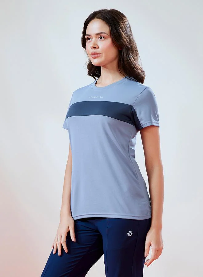 Technosport Technosport Color Block Crew Neck Short Sleeve Top