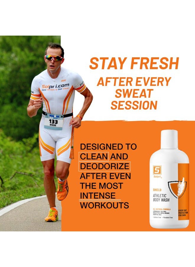 Solpri Shield Athlete's Body Wash Sulfate Free with Lemongrass, Tea Tree, Eucalyptus Oils 8 Fl Oz - Image 3