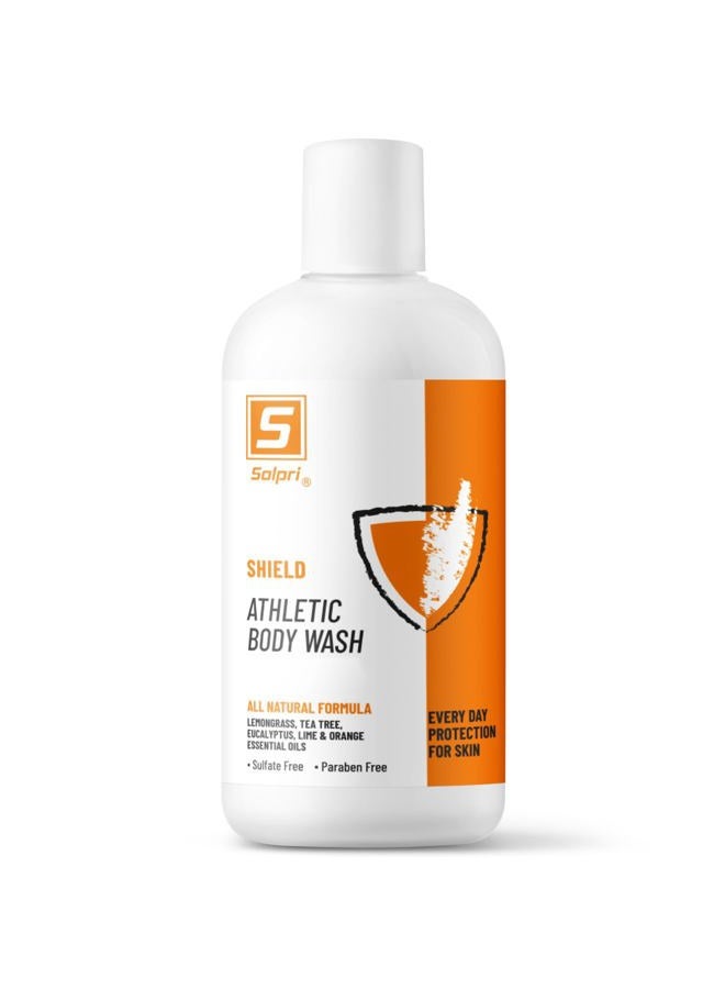 Solpri Shield Athlete's Body Wash Sulfate Free with Lemongrass, Tea Tree, Eucalyptus Oils 8 Fl Oz - Image 1