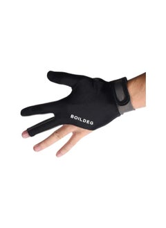 silvercnc 3 Finger Billiards Gloves Pool Cue Gloves Three Fingers Billiard Gloves Snooker Shooter Gloves Mitt Elastic Left Hand Glove For Women Men Black M  - Image 5