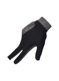 silvercnc 3 Finger Billiards Gloves Pool Cue Gloves Three Fingers Billiard Gloves Snooker Shooter Gloves Mitt Elastic Left Hand Glove For Women Men Black M  - Image 2