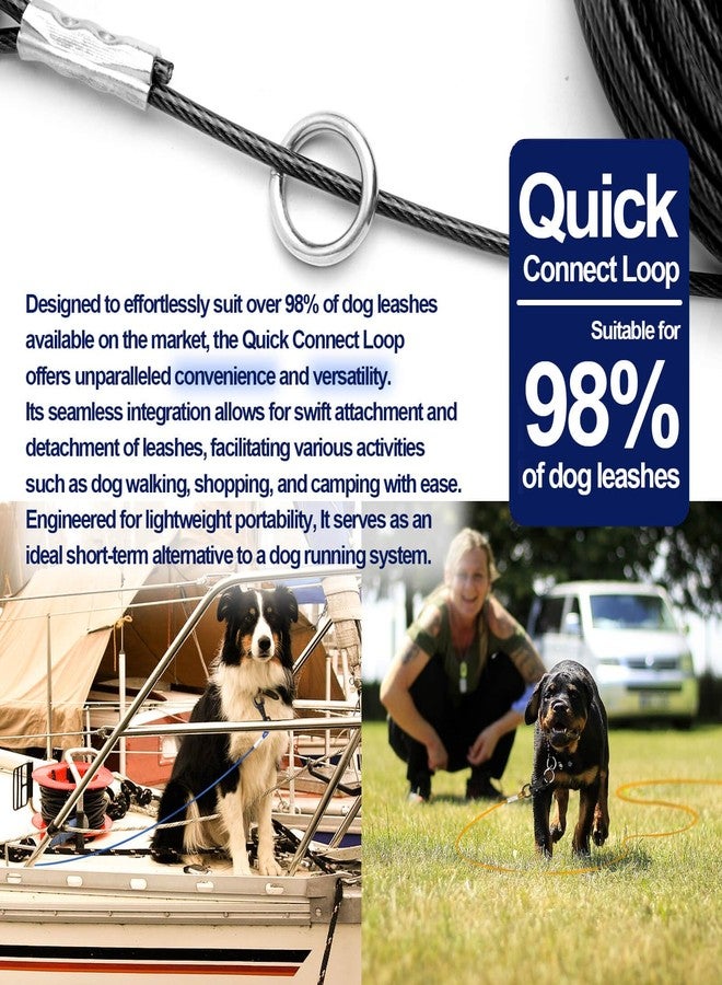 WATFOON Dog Tie Out Cable - Training Tether for Dogs Up to 160 Pounds - 360° Swivel Clips - Reflective Dog Tether for Yard, Camping, Park - Heavy Duty Pet Chain with Runner Metal Ring (Black, 40ft) - Image 4