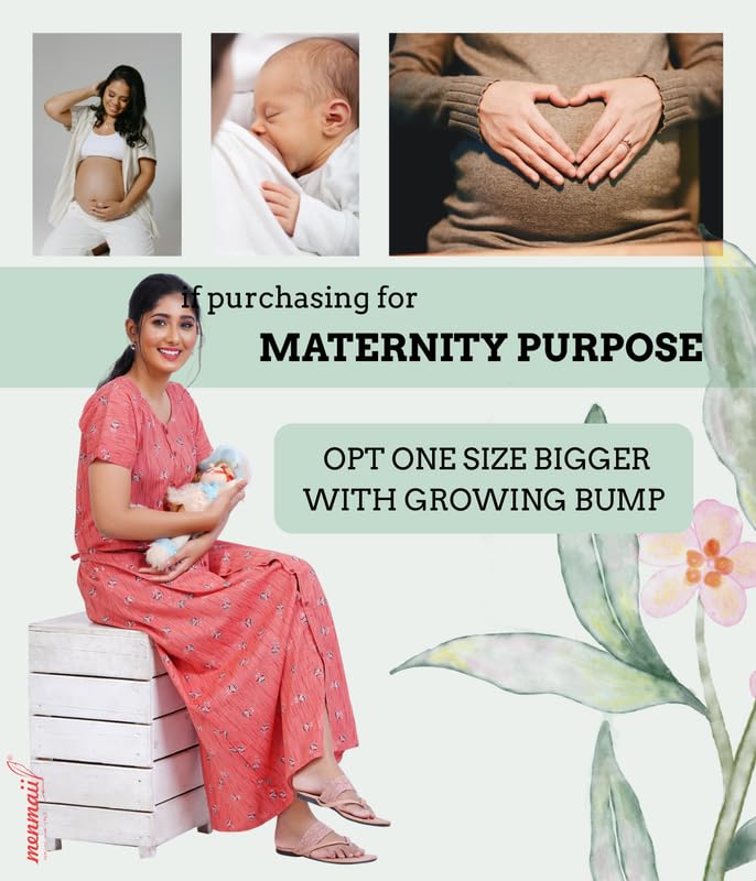 MENMAII Full Length [L-4XL] - Women's Full Open/Front Buttoned Multipurpose Nighty for Pregnancy/Elderly/Patient/Feeding/Hospital Purpose Nighty [a Kind of Adaptive Clothing] -[Clay_XL] - Image 3