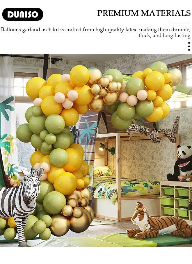 DUNISO 110 PCS Balloon Garland Arch Kit, Jungle Safari Balloon Arch, Jungle Theme Party Balloons for Baby Shower Safari Birthday Decorations - Image 3