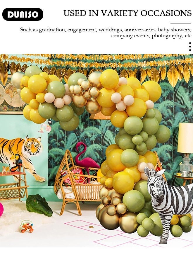 DUNISO 110 PCS Balloon Garland Arch Kit, Jungle Safari Balloon Arch, Jungle Theme Party Balloons for Baby Shower Safari Birthday Decorations - Image 2