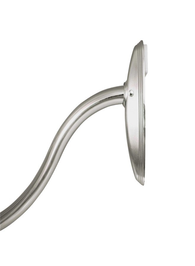 Kenney KN60961 Twist & Fit No Tools Camlock Tension 6" Curved Shower Curtain Rod with Non-Slip, Non-Scratch Ends, 57-72" Adjustable Length, Brushed Nickel, 1" Diameter Rust Resistant Steel Tube - Image 1