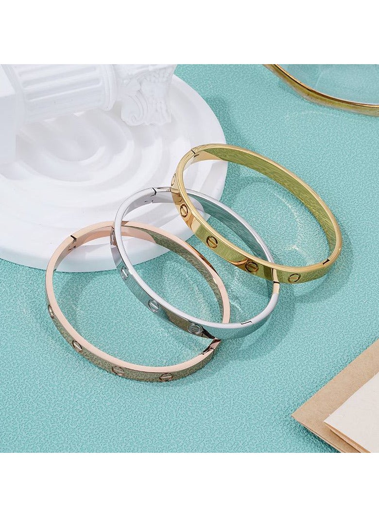 Generic Original Cartier bracelet set three pieces (gold, silver