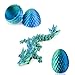 Dxldfks 3D Printed Dragon with Egg Small Articulated Crystal Dragons Eggs for Easter Basket Stuffers Home Office Decoration Executive Desk Toys Bluegreen - Image 3