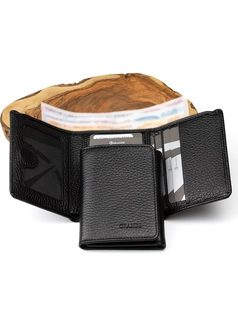 Grande 1414 Genuine Leather Magnetic Personalized Men's Wallet