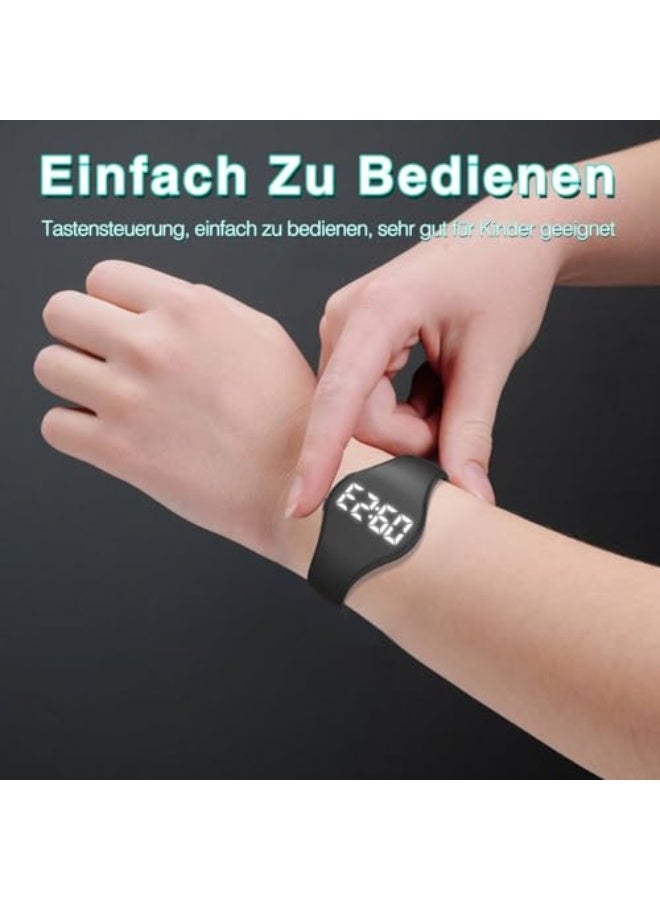 Kids Digital Fitness Tracker Watch with LED Display, 5-15 Years Waterproof Wrist Watch without APP Pedometer Alarm Clock for Kids Boys Girls Teens (Dark Green) - Image 3