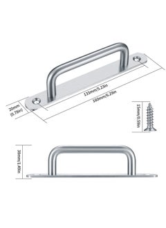 Excefore Door Handles, 2 Pcs Pull Push Door Handles with Metal Plates Stainless Steel Sliding Door Pull Heavy Duty Pull Handle Hardware for Cupboard Cabinet Garage Shed Barn Gate (160mm/6.29in)  - Image 2
