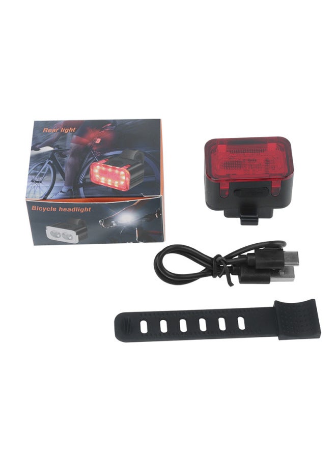 Generic Bicycle Light Headlight Strong Light Night Riding Light Tail Light Mountain Bike Road Bike Children Charging Rainproof Bicycle Light Riding-Colour:Tail Light + Usb Cable + Box - Image 1