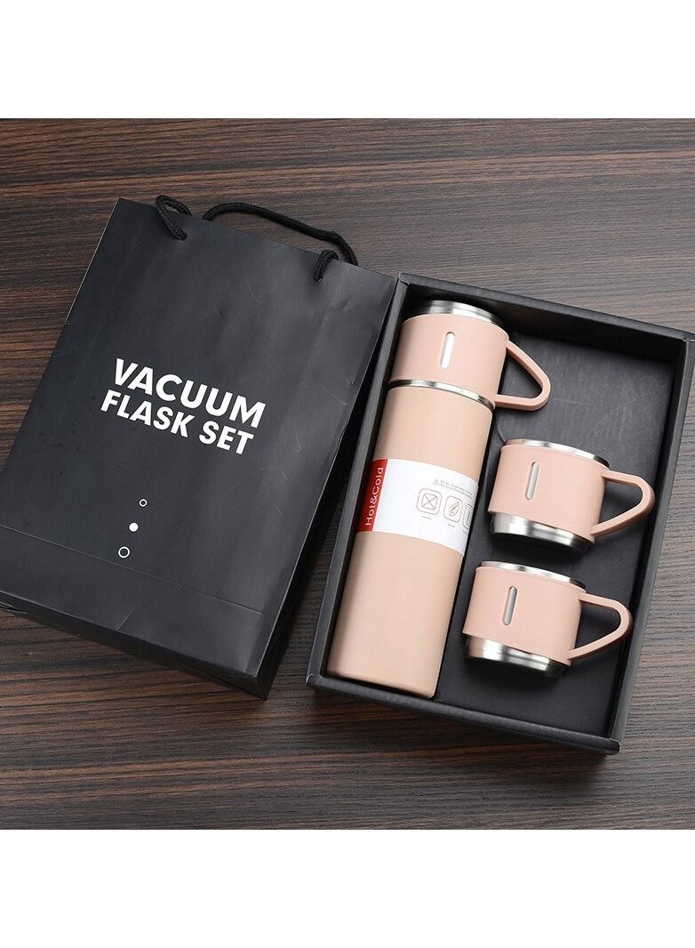 DubaiGallery New Arrival Customizable Logo 3 Lid Stainless Steel Multiple Color Student And Business Gift Cup Vacuum Flask Set - Image 2