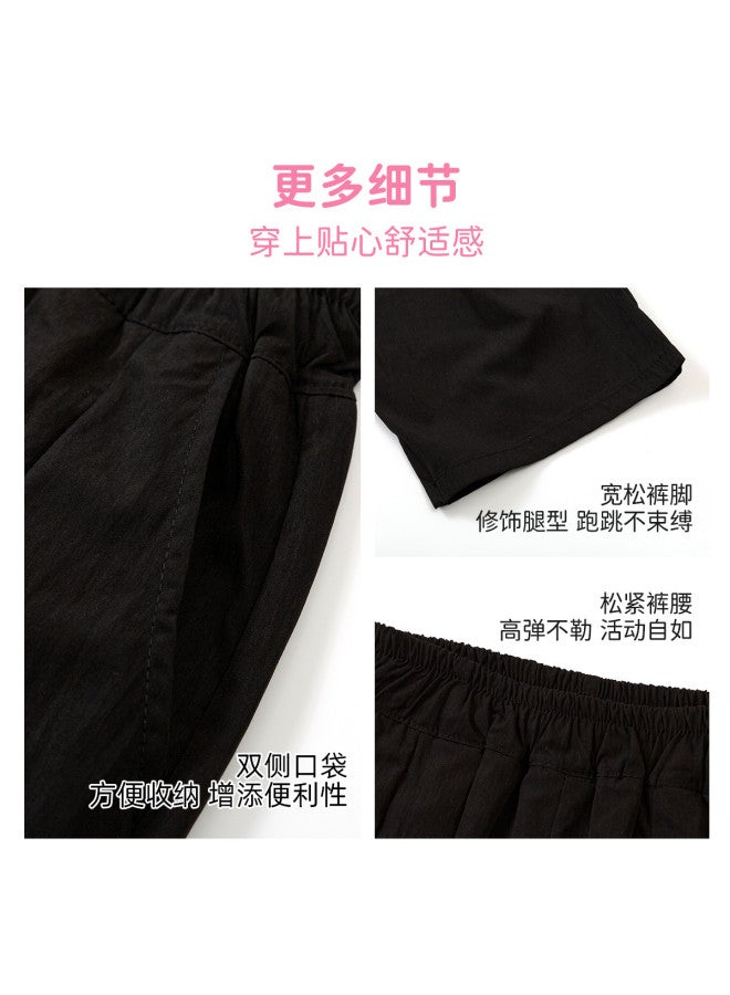 Bumblebee Girls' Summer Pants - Kids' Ice Silk Wide Leg Trousers, Loose Straight Cut With Flowy Drape, Breathable Elastic Waist Comfortable Play Pants For Big Girls - Image 5