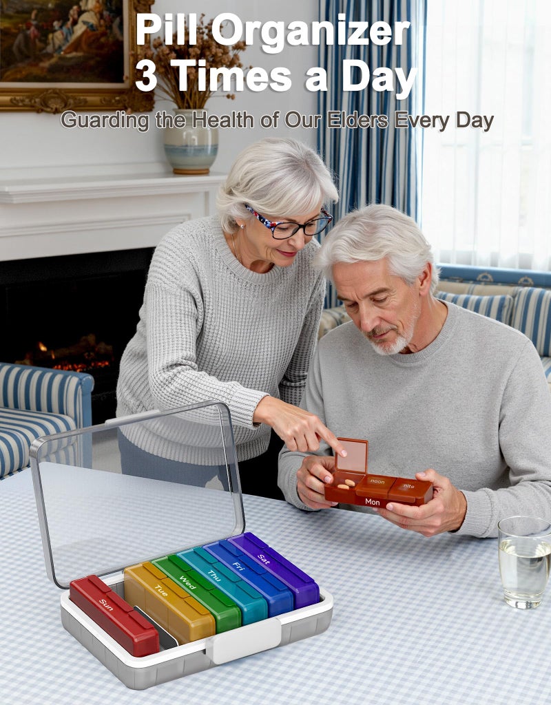 CTIME 4-Tier XL Medicine Organizer with Leather Handle - Portable Pill Case & Empty First Aid Kit for Home, Travel, RV, School, Dorm | Ideal Elderly Gift - Image 3