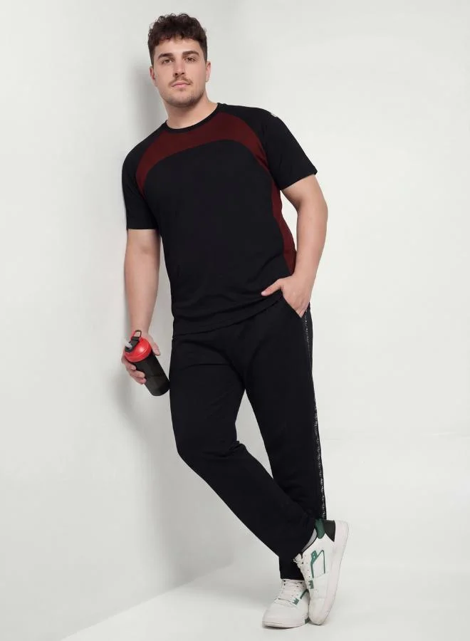 Zaecy  Signature Training Pants – Black & Maroon for Men | Best Price UAE