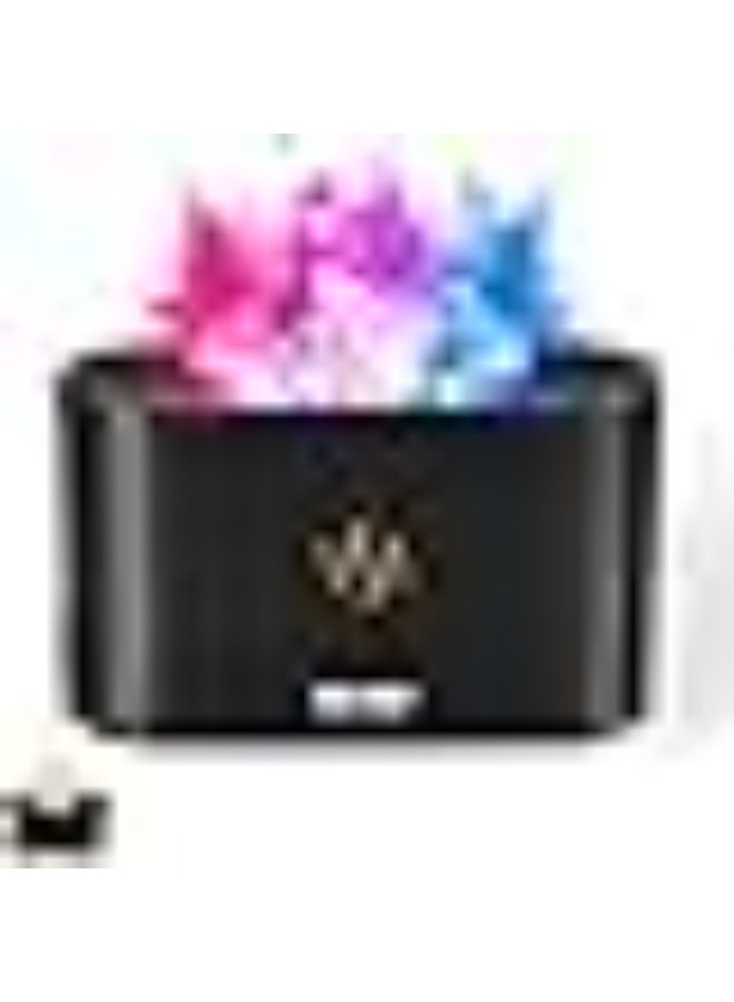 Colorful Flame Air Aroma Diffuser Humidifier, Upgraded 7 Flame Colors Noiseless Essential Oil Diffuser for Home,Office,Yoga with Auto-Off Protection 180ml (8Hours Black)  - Image 2