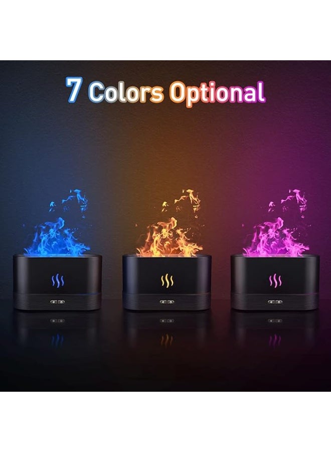 Colorful Flame Air Aroma Diffuser Humidifier, Upgraded 7 Flame Colors Noiseless Essential Oil Diffuser for Home,Office,Yoga with Auto-Off Protection 180ml (8Hours Black)  - Image 4
