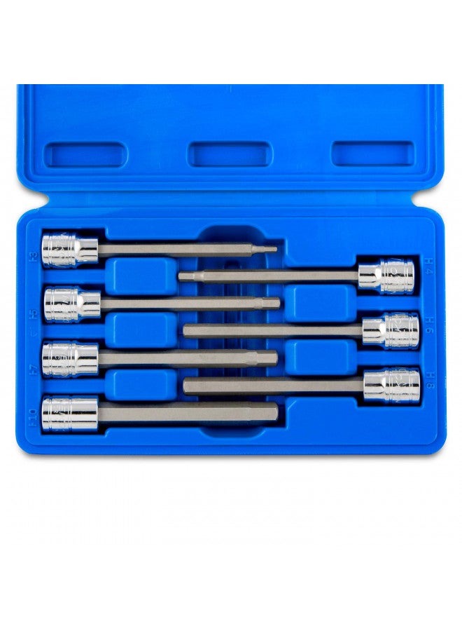 Neiko Neiko 10076A 3/8-Inch Drive Extra Long Allen Hex Bit Socket Set, Metric, 3 mm - 10 mm | S2 and Cr-V Steel, 7-Piece Set  - Image 1