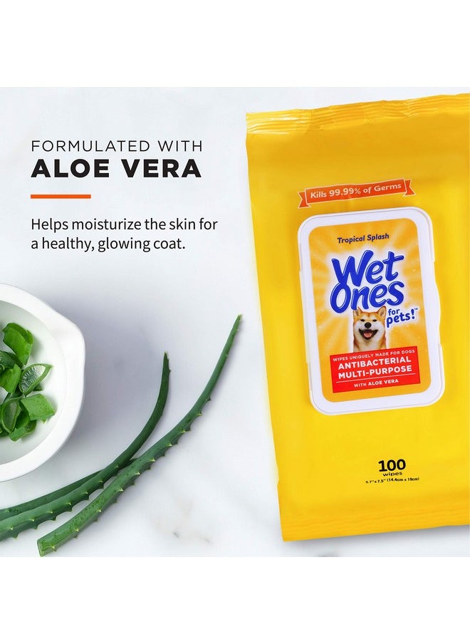 Wet Ones - For Pets Multi-Purpose Dog Wipes With Aloe Vera Dog Wipes For All Dogs In Tropical Splash Wipes For Dog Paws & All Over Use (Pack Of 3,300 Count Total) - Image 1