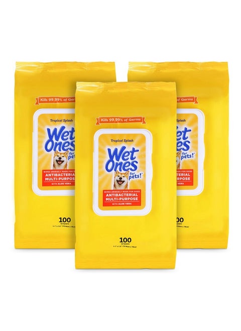 For Pets Multi-Purpose Dog Wipes With Aloe Vera Dog Wipes For All Dogs In Tropical Splash Wipes For Dog Paws & All Over Use (Pack Of 3,300 Count Total)