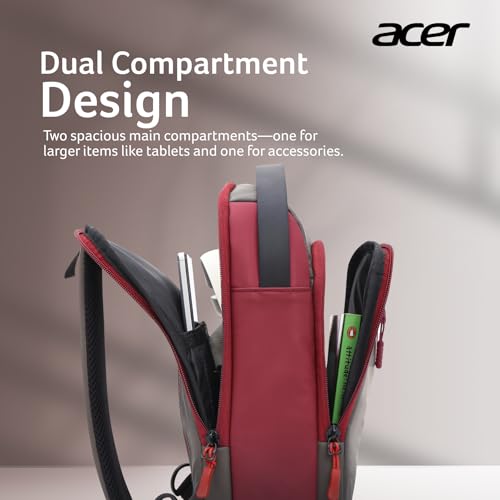 acer Sleek Cross Body Bag | Soft Vegan Leather Sling with USB Port | Dual Compartments, Secret Pocket & Adjustable Strap | Ideal for Travel, Tablet, Passport, Wallet & Everyday Essentials - Image 2
