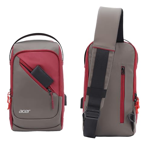 acer Sleek Cross Body Bag | Soft Vegan Leather Sling with USB Port | Dual Compartments, Secret Pocket & Adjustable Strap | Ideal for Travel, Tablet, Passport, Wallet & Everyday Essentials - Image 1