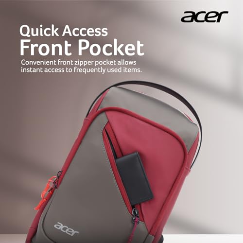 acer Sleek Cross Body Bag | Soft Vegan Leather Sling with USB Port | Dual Compartments, Secret Pocket & Adjustable Strap | Ideal for Travel, Tablet, Passport, Wallet & Everyday Essentials - Image 5