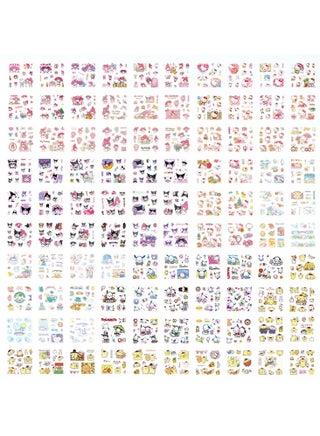 Anime Girl Stickers - 100 Sheets Sanrio Stickers Kit, Vinyl Cartoon Aesthetic Decorative Sticker Set, Ideal for Scrapbooking, Journaling, Laptops, and Room Decoration - view 2