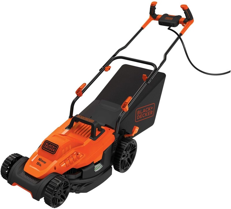 BLACK+DECKER Electric Lawn Mower with Bike Handle, 15-Inch, 10-Amp, Corded (BEMW472BH) - Image 1