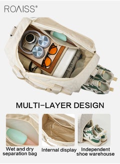 roaiss Large Capacity Duffle Bag and a Small Zipper Pouch Bag Combination Set Unisex Multi Functional Waterproof Shoulder Crossbody Bags Sets for Travel Business Trip or Gym Suitable for both Women and Men  - Image 4