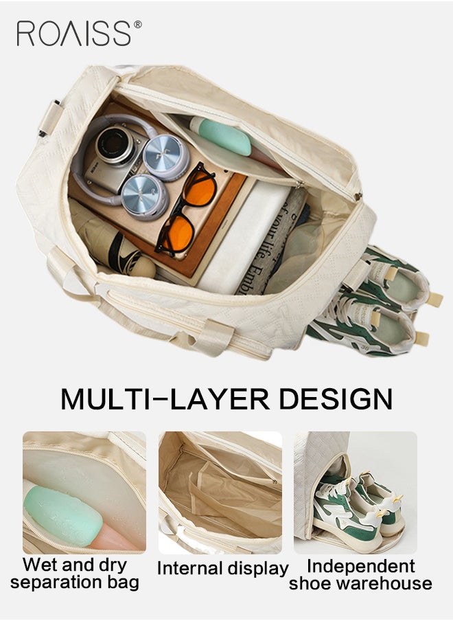 roaiss Large Capacity Duffle Bag and a Small Zipper Pouch Bag Combination Set Unisex Multi Functional Waterproof Shoulder Crossbody Bags Sets for Travel Business Trip or Gym Suitable for both Women and Men  - Image 4