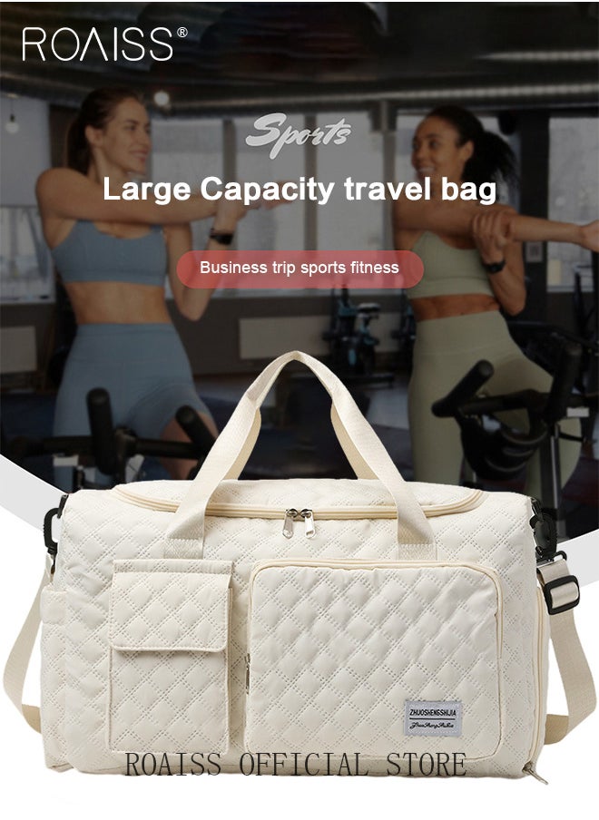 roaiss Large Capacity Duffle Bag and a Small Zipper Pouch Bag Combination Set Unisex Multi Functional Waterproof Shoulder Crossbody Bags Sets for Travel Business Trip or Gym Suitable for both Women and Men  - Image 5