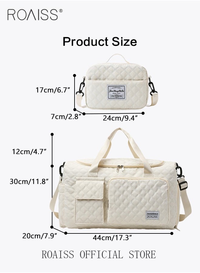 roaiss Large Capacity Duffle Bag and a Small Zipper Pouch Bag Combination Set Unisex Multi Functional Waterproof Shoulder Crossbody Bags Sets for Travel Business Trip or Gym Suitable for both Women and Men  - Image 2
