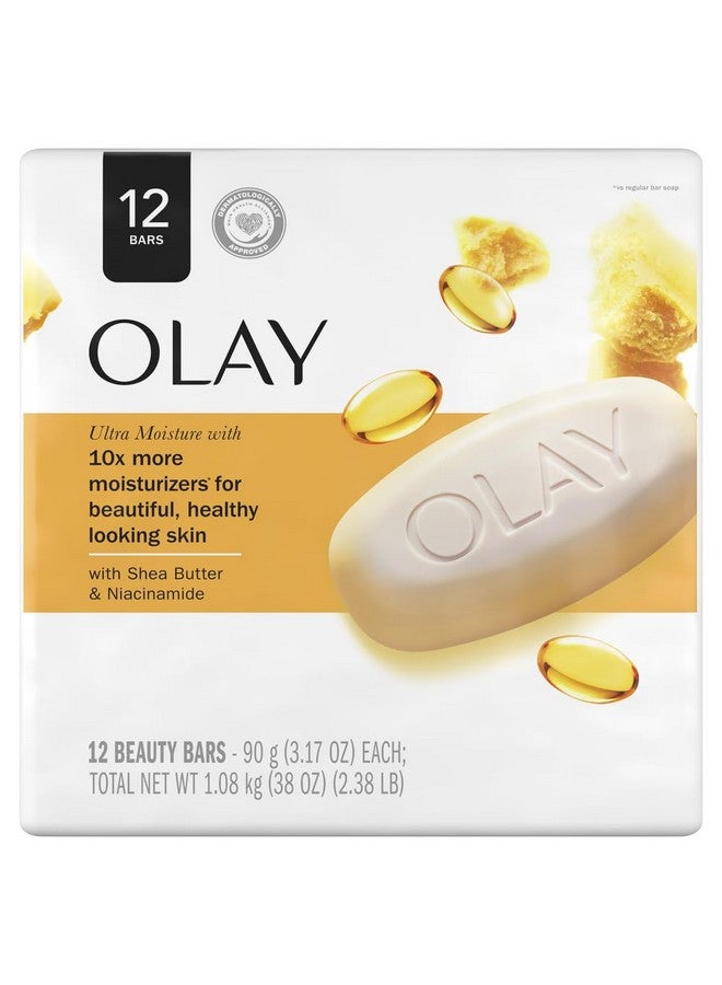 Olay Moisture Outlast Ultra Moisture Shea Butter Beauty Bar With Vitamin B3 Complex 3.17 Oz (Pack Of 12) - Image 1