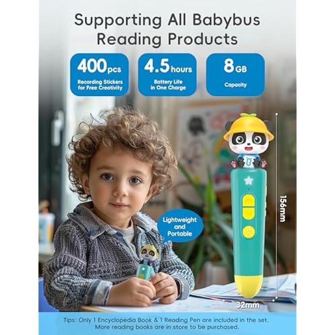 TALKING PEN SET WITH ENCYCLOPEDIA,EARLY EDUCATIONAL BOOK FOR KIDS WITH ARABIC AND ENGLISH, INTERACTIVE ELECTRONIC LEARNING TOY FOR TODDLERS 1-4,IDEAL GIFTS FOR BOYS & GIRLS - Image 4